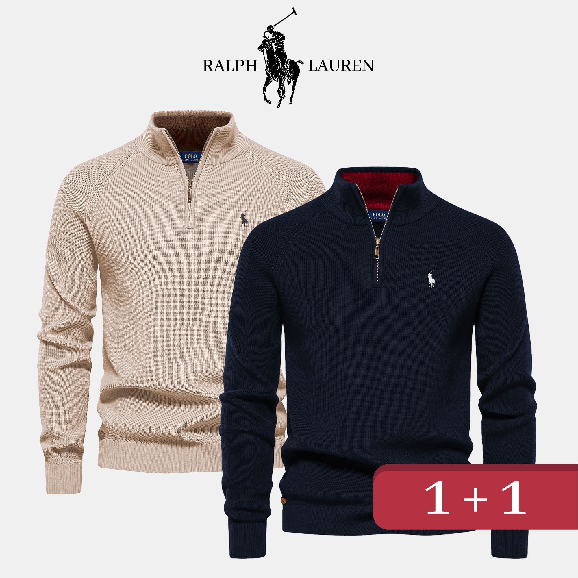 R&L Pullover 1+1 mit Reißverschlusskragen  (ANGEBOT)