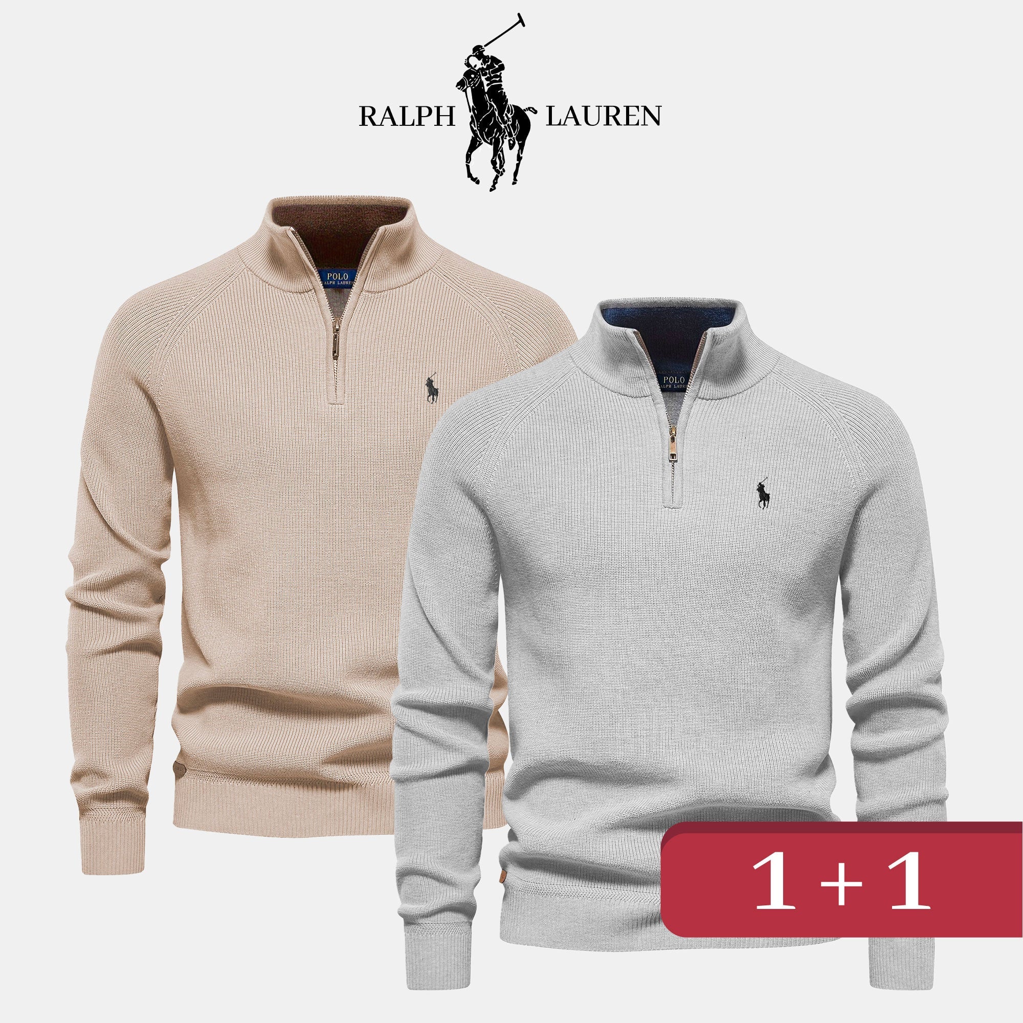 R&L Pullover 1+1 mit Reißverschlusskragen  (ANGEBOT)