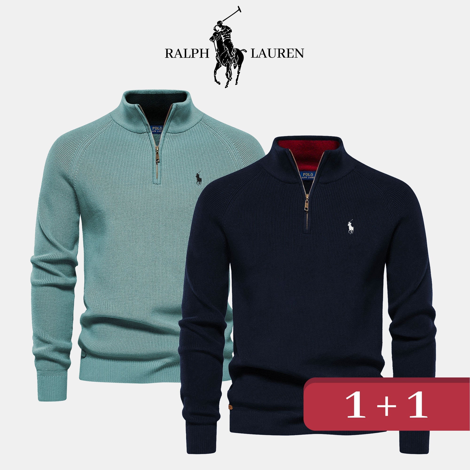 R&L Pullover 1+1 mit Reißverschlusskragen  (ANGEBOT)